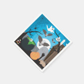 Serviette En Papier Scène d'Halloween (Coin)