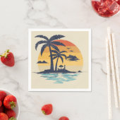 Serviette En Papier Scène estivale tropicale (En situation)