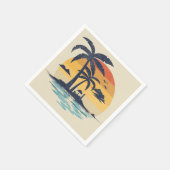 Serviette En Papier Scène estivale tropicale (Coin)