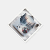 Serviette En Papier Scène forestière d'hiver dans une enveloppe (Coin)