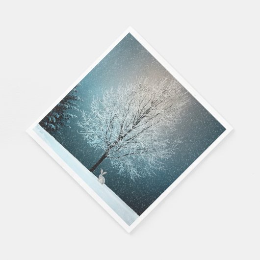 Serviette En Papier Scène hivernale (Coin)