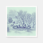 Serviette En Papier Scène hivernale victorienne (Devant)