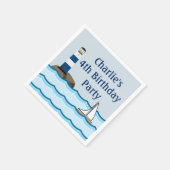 Serviette En Papier Scene nautical with Lighthouse and Sailboat (Coin)