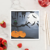Serviette En Papier Scène nocturne d'Halloween éffrayante (En situation)