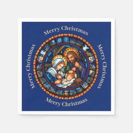 Serviette En Papier Scène traditionnelle de la Nativité de Noël (Devant)