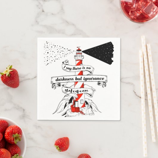 Serviette En Papier Schakespeare citation Illustration de phare (En situation)
