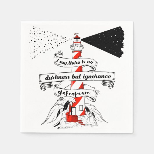 Serviette En Papier Schakespeare citation Illustration de phare (Devant)
