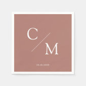 Serviette En Papier Schlicht élégante Monogramm Serviette (Devant)