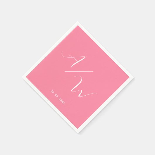 Serviette En Papier Schlicht élégante Monogramm Serviette serviettes (Coin)