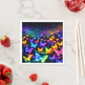 Serviette En Papier Schmetterlingsservietten im Neonlook (En situation)