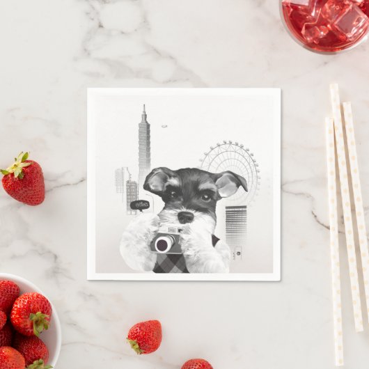 Serviette En Papier Schnauzer avec caméra (En situation)