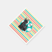 Serviette En Papier Schnauzer ; Bright Rainbow Stripes (Coin)