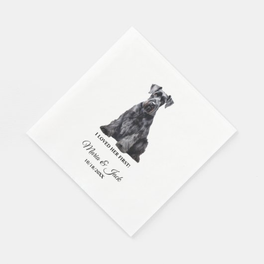 Serviette En Papier Schnauzer Chien Géant J'Aimais Son Premier Mariage (Coin)