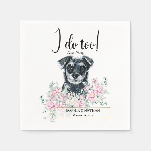 Serviette En Papier Schnauzer Chien Mariage Cocktail Napkins (Devant)