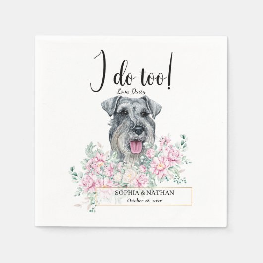 Serviette En Papier Schnauzer Chien Mariage Cocktail Napkins (Devant)