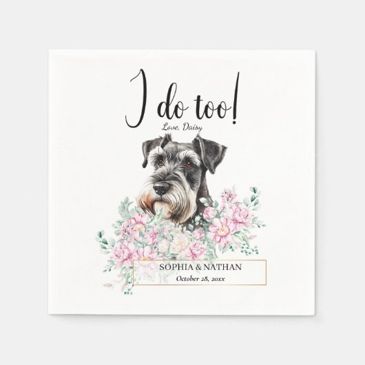 Serviette En Papier Schnauzer Chien Mariage Cocktail Napkins (Devant)