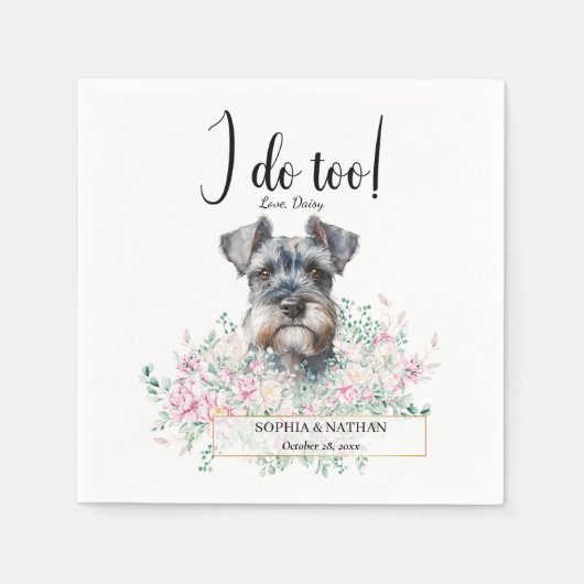 Serviette En Papier Schnauzer Chien Mariage Cocktail Napkins (Devant)