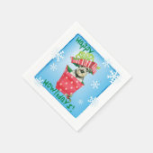 Serviette En Papier Schnauzer de Noël (Coin)