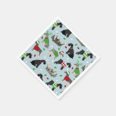 Serviette En Papier Schnauzer de Noël (Coin)