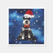 Serviette En Papier Schnauzer de Noël (Devant)
