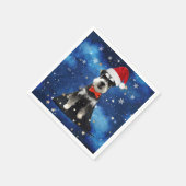 Serviette En Papier Schnauzer de Noël (Coin)