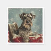 Serviette En Papier Schnauzer Dog Christmas Festive (Devant)