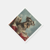 Serviette En Papier Schnauzer Dog Christmas Festive (Coin)