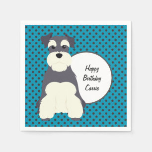 Serviette En Papier Schnauzer et Pois personnalisables