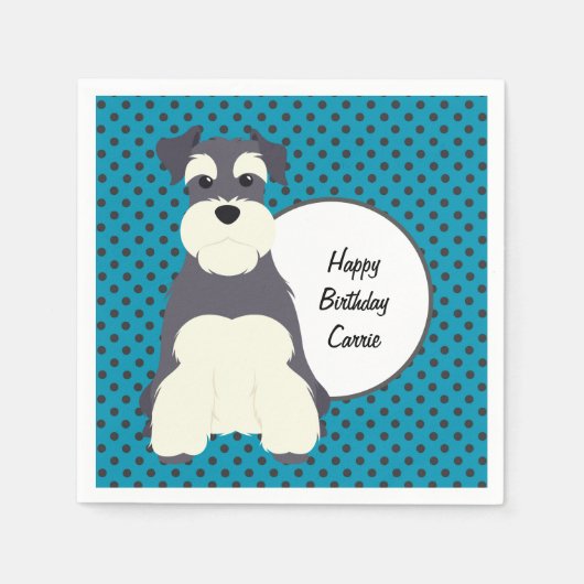 Serviette En Papier Schnauzer et Pois personnalisables (Devant)