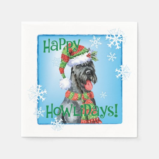 Serviette En Papier Schnauzer géant de Noël (Devant)