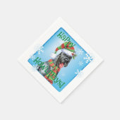 Serviette En Papier Schnauzer géant de Noël (Coin)