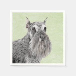 Serviette En Papier Schnauzer (Géant, Standard) Peinture - Art Canin