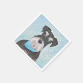 Serviette En Papier Schnauzer (Miniature) Peinture - Chien original mi (Coin)