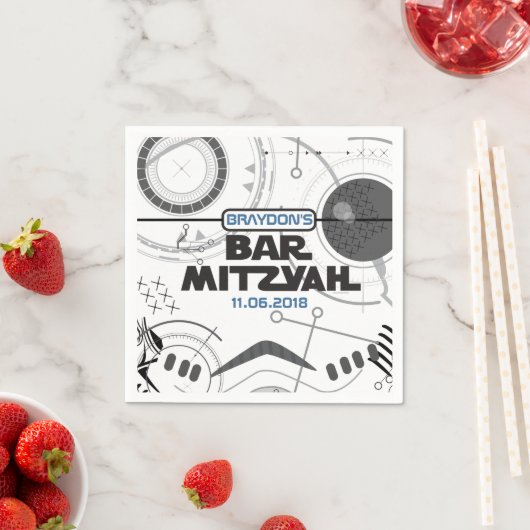 Serviette En Papier SCI-FI Bar Bat mitzvah Party Napkin (En situation)
