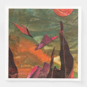 Serviette En Papier Sci-Fi "Oiseaux de feu" formes de vie alien en vol