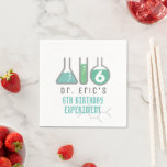 Serviette En Papier Science Experiment Green Boy Anniversaire<br><div class="desc">La serviette d'anniversaire de ce garçon cool "expérience d'anniversaire" de science met en vedette un arrière - plan blanc avec des flacons,  et un tube d'essai en vert. Personnalisez-vous pour répondre à vos besoins. Vous pouvez trouver des produits correspondants dans mon magasin.</div>
