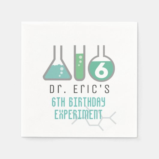 Serviette En Papier Science Experiment Green Boy Anniversaire (Devant)