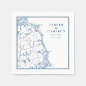 Serviette En Papier Scituate Massachusetts Carte Mariage élégant (Devant)