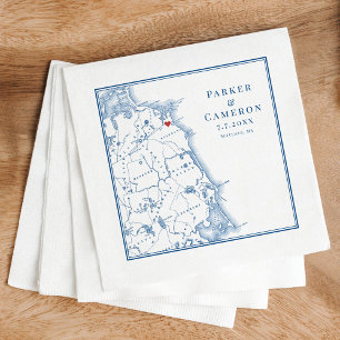 Serviette En Papier Scituate Massachusetts Carte Mariage élégant