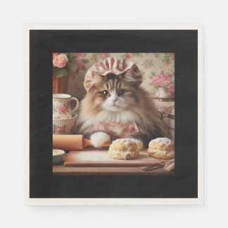 Serviette En Papier Scones de cuisson de chat gonflés