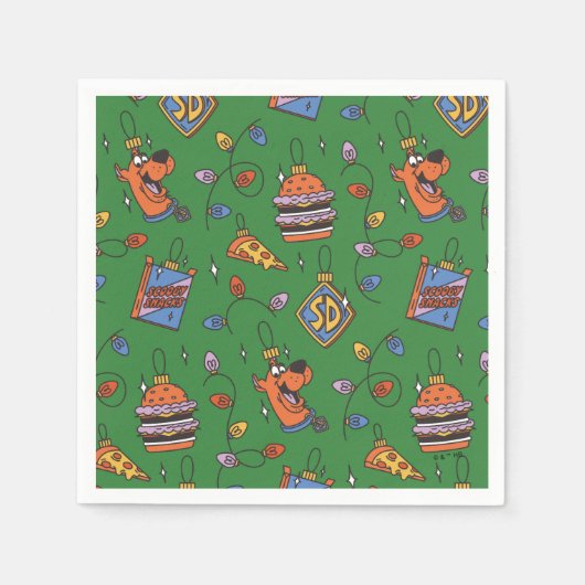 Serviette En Papier Scooby-Doo Holiday Snack Lights Pattern (Devant)