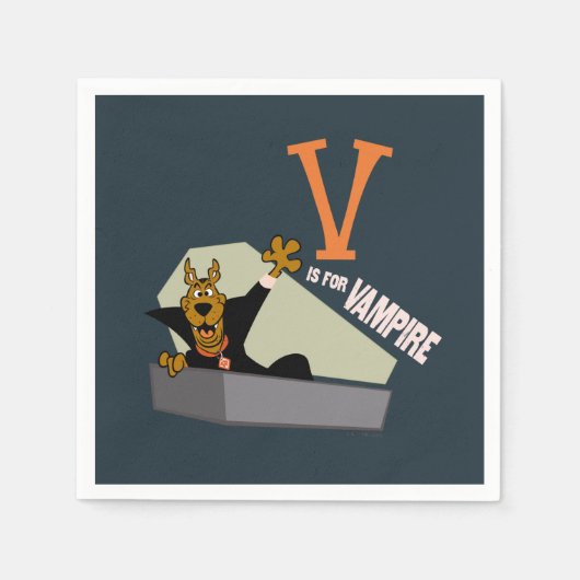 Serviette En Papier Scooby-Doo | V est pour Vampire (Devant)