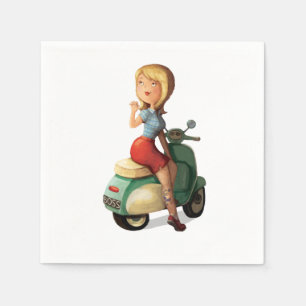 Serviette En Papier Scooter fille