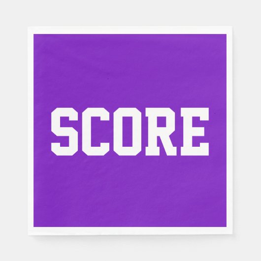 Serviette En Papier SCORE Fun Sporty White Athletic Text On Bright Red (Devant)