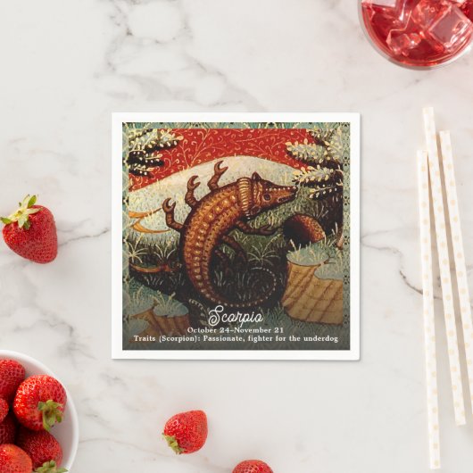 Serviette En Papier Scorpio Scorpion signe Zodiac Anniversaire (En situation)