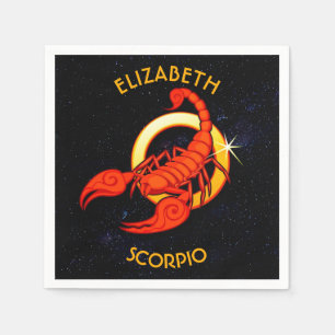 Serviette En Papier Scorpio Zodiac Birthday Sign With Your Custom Nom