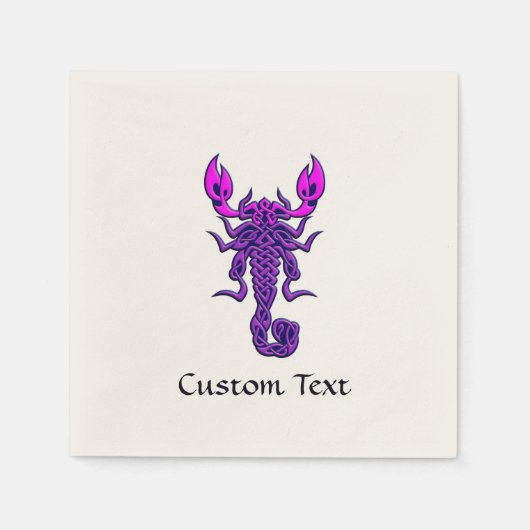 Serviette En Papier Scorpion de noeud céleste pourpre (Devant)
