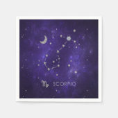 Serviette En Papier Scorpion violet zodiaque | Horoscope d'astrologie  (Devant)