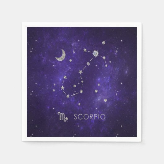 Serviette En Papier Scorpion violet zodiaque | Horoscope d'astrologie  (Devant)