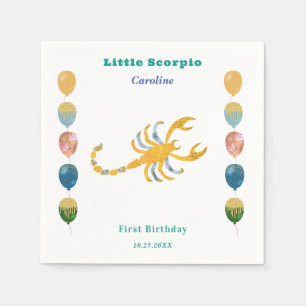 Serviette En Papier Scorpion Zodiaque 1er Ballons d'anniversaire & Art